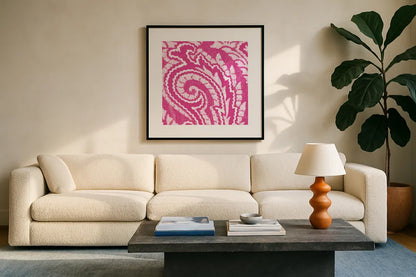 Boho Bright VI by Wild Apple Portfolio. Displayed in a glass frame with matte in a clean modern living room. Available as an archival giclee rolled canvas, fine art paper, or poster print. SKU 45811a.