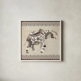 Boho Elephant I Neutral by Wild Apple Portfolio. Shown in a crisp white glass frame for a clean and minimalist style. Available as an archival giclee rolled canvas, fine art paper, or poster print. SKU 22454a.