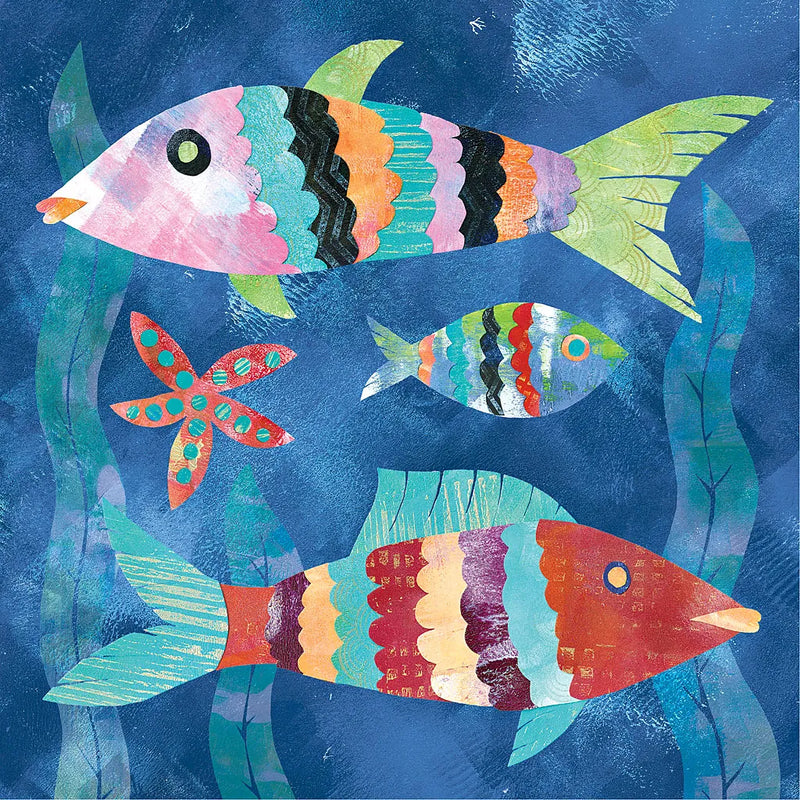 Boho Reef Fish I by Wild Apple Portfolio. SKU 27595a. Archival Giclee Fine art print for wall decor.
