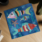 Boho Reef Fish I by Wild Apple Portfolio. Shown as a detailed flat fine art print, highlighting archival giclee quality. Available as an archival giclee rolled canvas, fine art paper, or poster print. SKU 27595a.