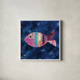 Boho Reef III by Wild Apple Portfolio. Shown in a crisp white glass frame for a clean and minimalist style. Available as an archival giclee rolled canvas, fine art paper, or poster print. SKU 27372a.