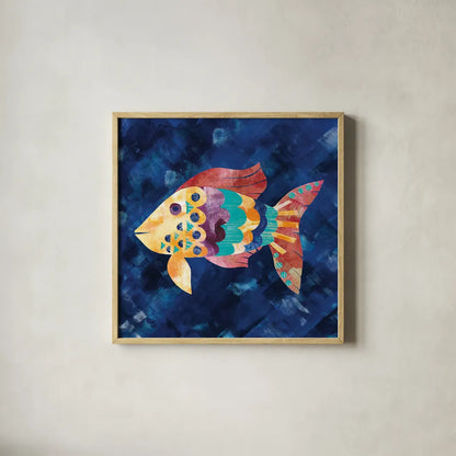 Boho Reef VI by Wild Apple Portfolio. Shown in a natural wood glass frame for a timeless modern aesthetic. Available as an archival giclee rolled canvas, fine art paper, or poster print. SKU 27375a.