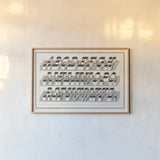Bold Alphabet by Wild Apple Portfolio. shown as a paper print in a natural frame. Available as a archival giclee rolled canvas, fine art paper, or poster print. SKU 68920i.