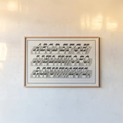 Bold Alphabet by Wild Apple Portfolio. shown as a paper print in a natural frame. Available as a archival giclee rolled canvas, fine art paper, or poster print. SKU 68920i.