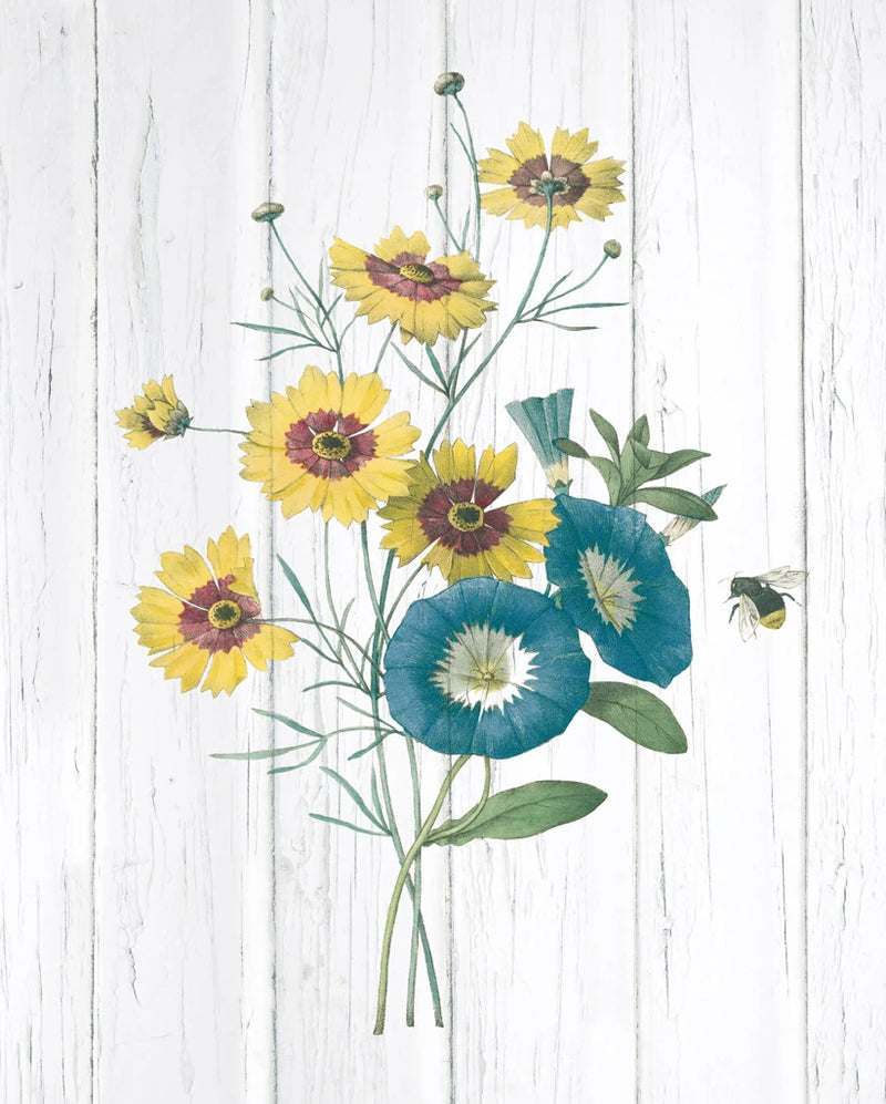 Botanical Bouquet on Wood II by Wild Apple Portfolio