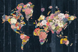 Botanical Floral Map by Wild Apple Portfolio. SKU 53454i. Archival Giclee Fine art print for wall decor.