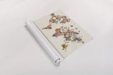 Botanical Floral Map Light by Wild Apple Portfolio. shown as a rolled paper print. Available as archival giclee rolled canvas, fine art paper, or poster print. SKU 53455i.