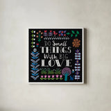 Bright Folklore Inspiration I by Wild Apple Portfolio. Shown in a crisp white glass frame for a clean and minimalist style. Available as an archival giclee rolled canvas, fine art paper, or poster print. SKU 28539a.