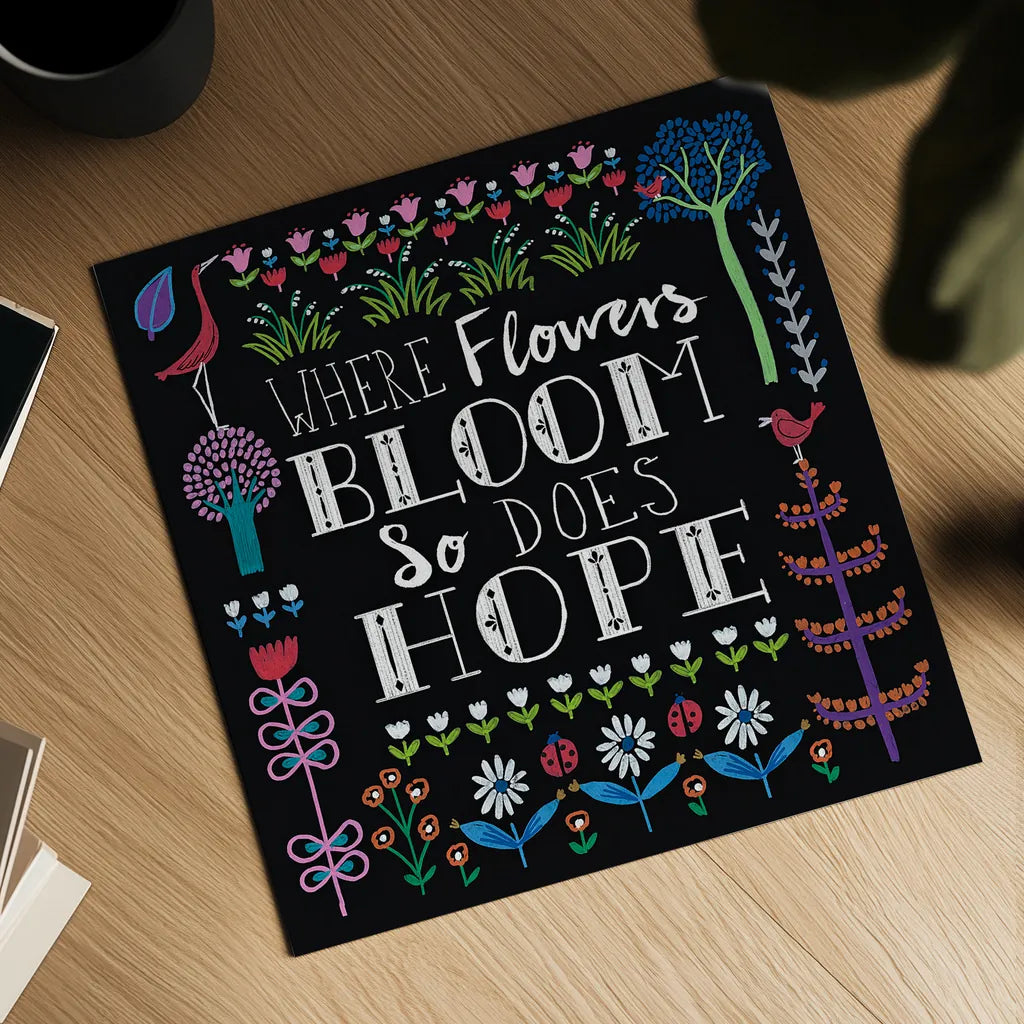 Bright Folklore Inspiration II by Wild Apple Portfolio. Shown as a detailed flat fine art print, highlighting archival giclee quality. Available as an archival giclee rolled canvas, fine art paper, or poster print. SKU 28540a.