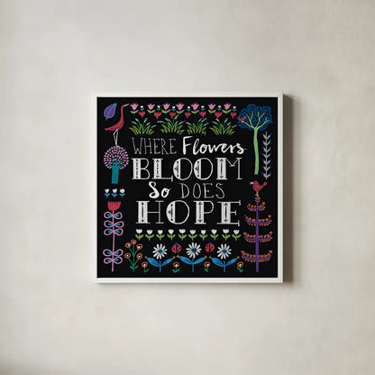Bright Folklore Inspiration II by Wild Apple Portfolio. Shown in a crisp white glass frame for a clean and minimalist style. Available as an archival giclee rolled canvas, fine art paper, or poster print. SKU 28540a.