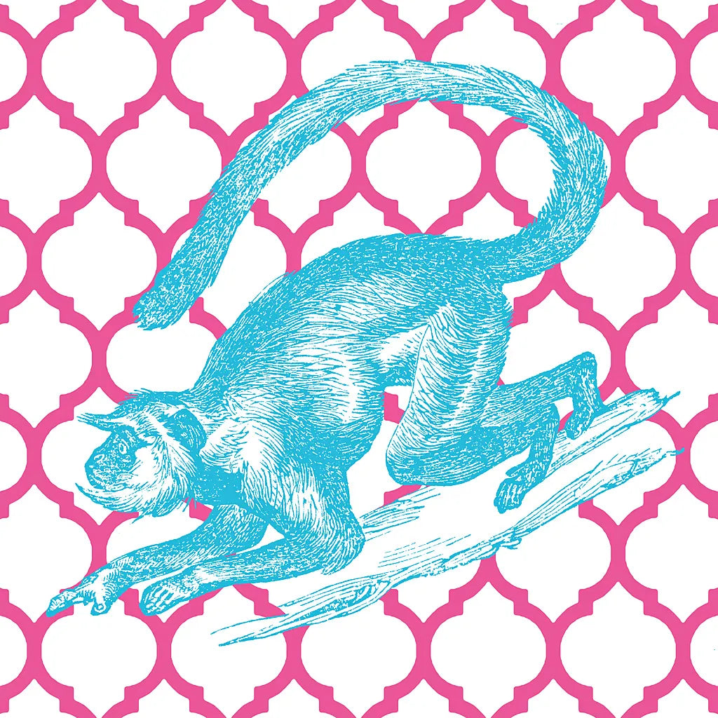 Bright Menagerie Monkey by Wild Apple Portfolio. SKU 25685a. Archival Giclee Fine art print for wall decor.