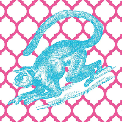 Bright Menagerie Monkey by Wild Apple Portfolio. SKU 25685a. Archival Giclee Fine art print for wall decor.