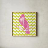 Bright Menagerie Toucan by Wild Apple Portfolio. Shown in a natural wood glass frame for a timeless modern aesthetic. Available as an archival giclee rolled canvas, fine art paper, or poster print. SKU 25686a.