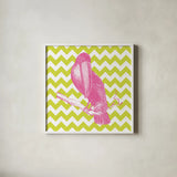 Bright Menagerie Toucan by Wild Apple Portfolio. Shown in a crisp white glass frame for a clean and minimalist style. Available as an archival giclee rolled canvas, fine art paper, or poster print. SKU 25686a.