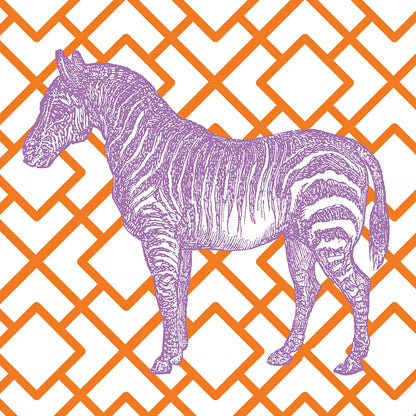 Bright Menagerie Zebra by Wild Apple Portfolio. SKU 25687a. Archival Giclee Fine art print for wall decor.