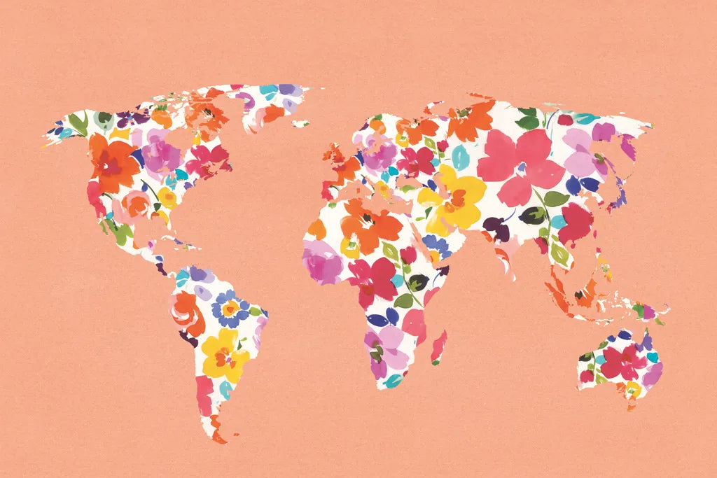 Bright World - No Words Peach by Wild Apple Portfolio. SKU 47201i. Archival Giclee Fine art print for wall decor.