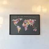 Bright World Black by Wild Apple Portfolio. shown as a paper print in a black flame. Available as a archival giclee rolled canvas, fine art paper, or poster print. SKU 45665i.