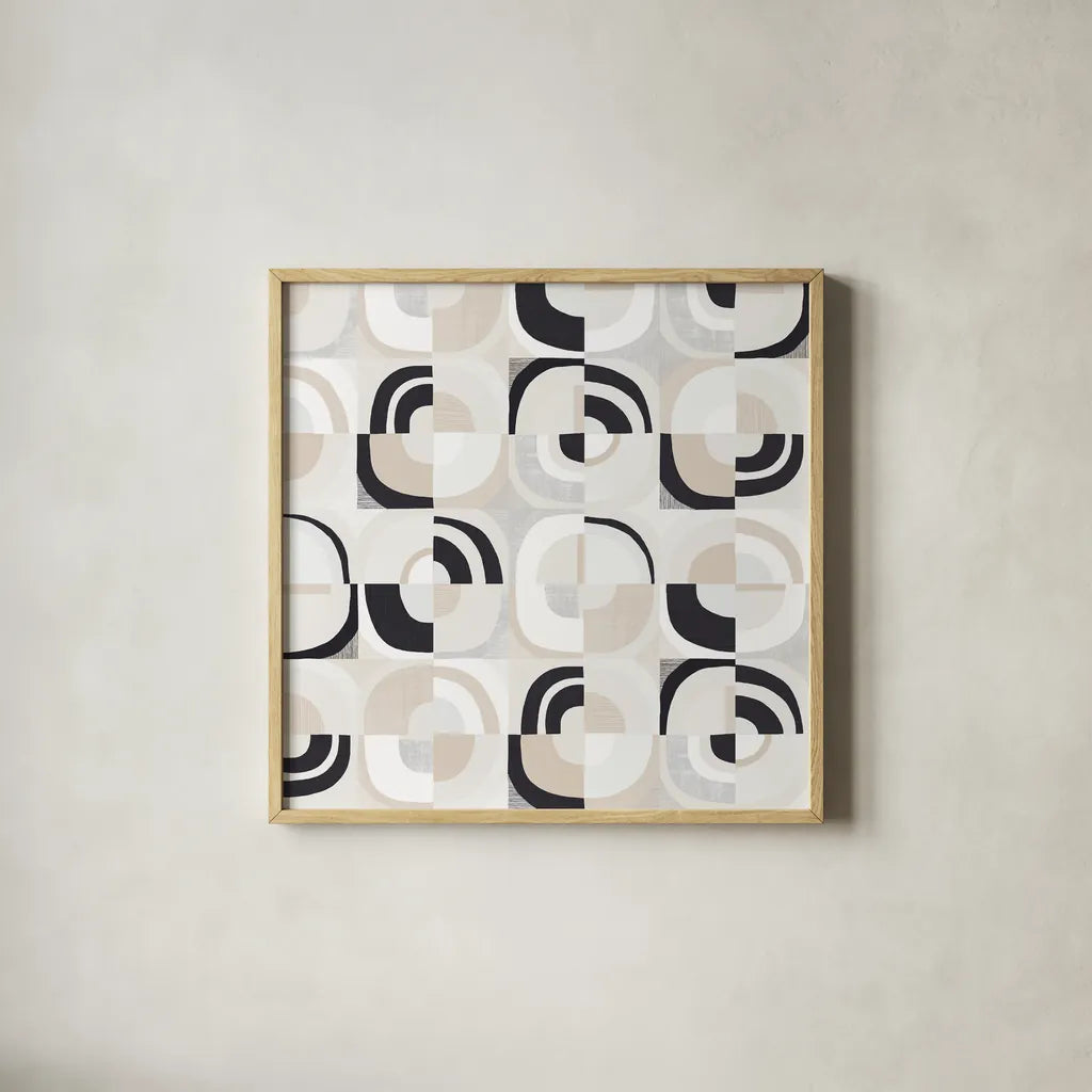 Broken Records by Wild Apple Portfolio. Shown in a natural wood glass frame for a timeless modern aesthetic. Available as an archival giclee rolled canvas, fine art paper, or poster print. SKU 75351a.