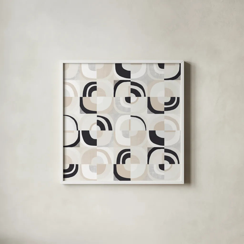 Broken Records by Wild Apple Portfolio. Shown in a crisp white glass frame for a clean and minimalist style. Available as an archival giclee rolled canvas, fine art paper, or poster print. SKU 75351a.