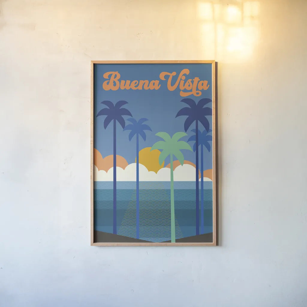 Buena Vista Clean by Wild Apple Portfolio. shown as a paper print in a natural frame. Available as a archival giclee rolled canvas, fine art paper, or poster print. SKU 71256h.