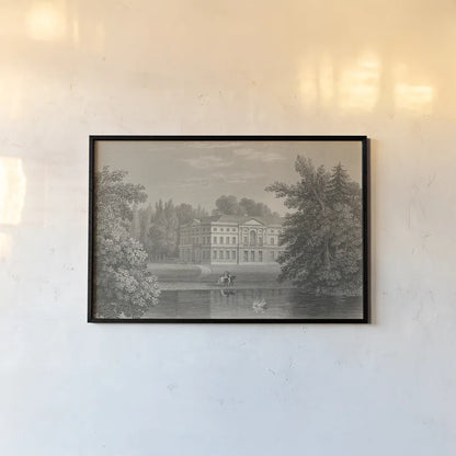 Busbridge Estate Drawing II by Wild Apple Portfolio. shown as a paper print in a black flame. Available as a archival giclee rolled canvas, fine art paper, or poster print. SKU 79193i.