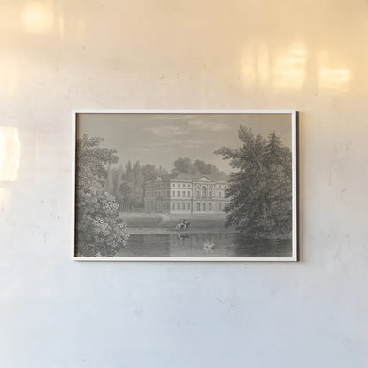 Busbridge Estate Drawing II by Wild Apple Portfolio. shown as a paper print in a white frame. Available as a archival giclee rolled canvas, fine art paper, or poster print. SKU 79193i.