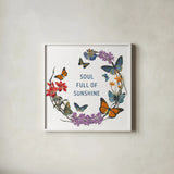 Butterfly Garden II by Wild Apple Portfolio. Shown in a crisp white glass frame for a clean and minimalist style. Available as an archival giclee rolled canvas, fine art paper, or poster print. SKU 81460a.