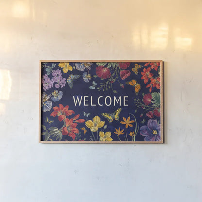 Butterfly Garden V Dark by Wild Apple Portfolio. shown as a paper print in a natural frame. Available as a archival giclee rolled canvas, fine art paper, or poster print. SKU 81467i.