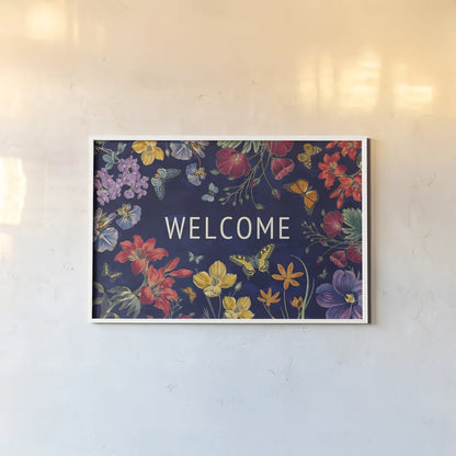 Butterfly Garden V Dark by Wild Apple Portfolio. shown as a paper print in a white frame. Available as a archival giclee rolled canvas, fine art paper, or poster print. SKU 81467i.