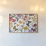 Butterfly Garden VI by Wild Apple Portfolio. shown as a paper print in a natural frame. Available as a archival giclee rolled canvas, fine art paper, or poster print. SKU 81464i.