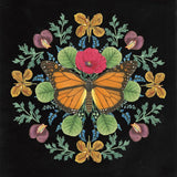 Butterfly Mandala I Black by Wild Apple Portfolio. SKU 51118a. Archival Giclee Fine art print for wall decor.