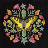 Butterfly Mandala III Black by Wild Apple Portfolio. SKU 51121a. Archival Giclee Fine art print for wall decor.