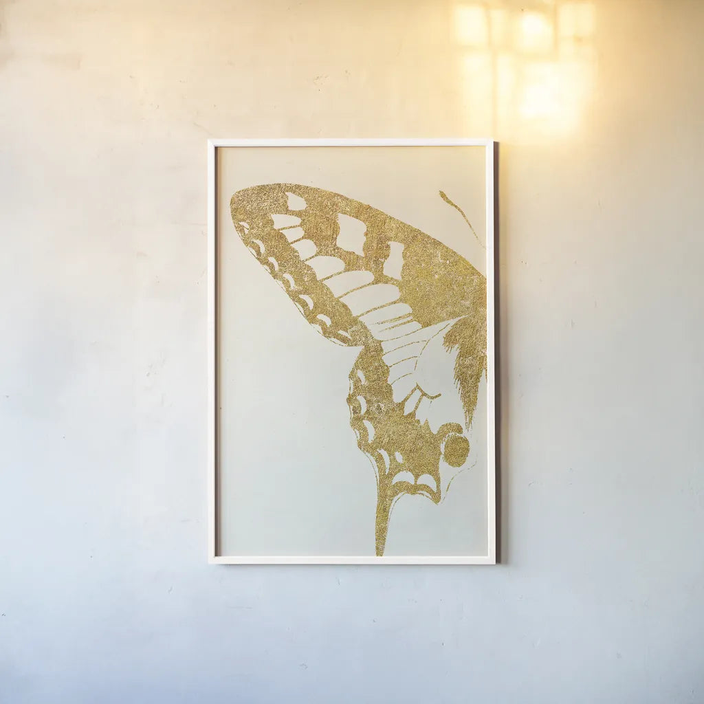 Butterfly Wings I by Wild Apple Portfolio. shown as a paper print in a white frame. Available as a archival giclee rolled canvas, fine art paper, or poster print. SKU 74514h.