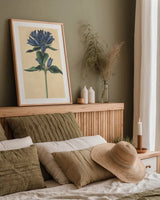 Campanula Vintage by Wild Apple Portfolio. shown as a paper print in a natural frame. Available as a archival giclee rolled canvas, fine art paper, or poster print. SKU 45390h.