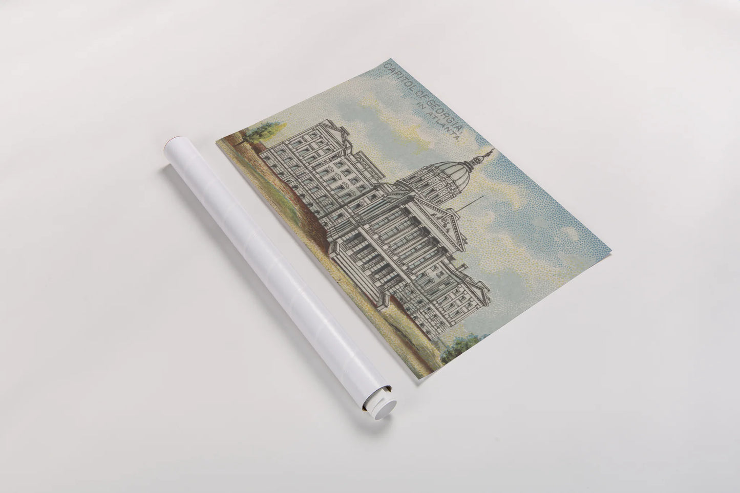 Capitol of Georgia in Atlanta by Wild Apple Portfolio. shown as a rolled paper print. Available as archival giclee rolled canvas, fine art paper, or poster print. SKU 101643i.