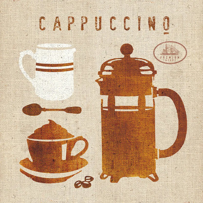 Cappuccino on Linen by Wild Apple Portfolio. SKU 19783a. Archival Giclee Fine art print for wall decor.