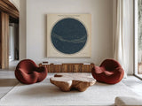 Celestial Sphere North by Wild Apple Portfolio. Shown as extra-large giant wall art in a modern living room. Available as an archival giclee rolled canvas, fine art paper, or poster print. SKU 13048a.