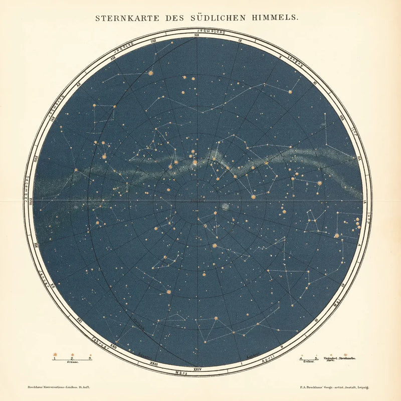 Celestial Sphere South Square by Wild Apple Portfolio. SKU 72642a. Archival Giclee Fine art print for wall decor.