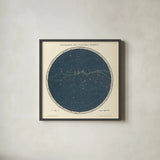 Celestial Sphere South Square by Wild Apple Portfolio. Shown in a sleek black glass frame for a contemporary gallery look. Available as an archival giclee rolled canvas, fine art paper, or poster print. SKU 72642a.
