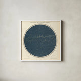 Celestial Sphere South Square by Wild Apple Portfolio. Shown in a crisp white glass frame for a clean and minimalist style. Available as an archival giclee rolled canvas, fine art paper, or poster print. SKU 72642a.