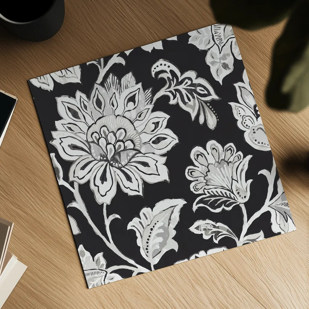 Ceylon Gardens III BW by Wild Apple Portfolio. Shown as a detailed flat fine art print, highlighting archival giclee quality. Available as an archival giclee rolled canvas, fine art paper, or poster print. SKU 75654a.