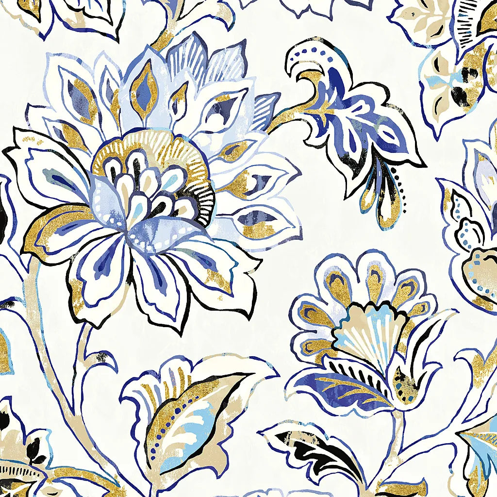 Ceylon Gardens III Black and Gold by Wild Apple Portfolio. SKU 28728a. Archival Giclee Fine art print for wall decor.