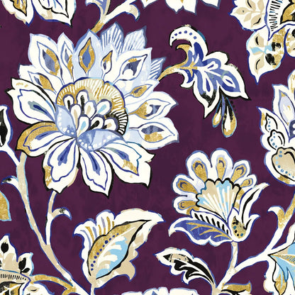 Ceylon Gardens III Plum by Wild Apple Portfolio. SKU 51741a. Archival Giclee Fine art print for wall decor.