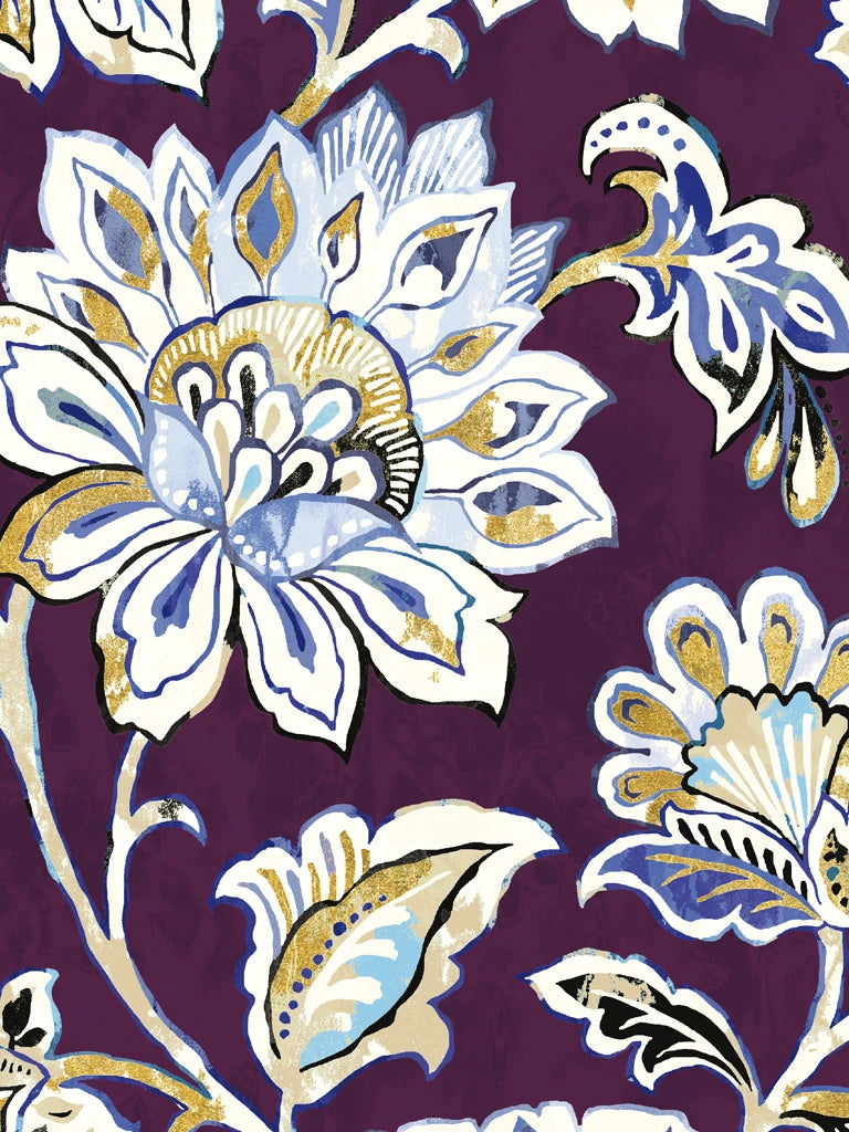 Ceylon Gardens III Plum Crop by Wild Apple Portfolio