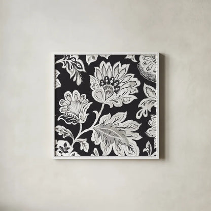 Ceylon Gardens V BW by Wild Apple Portfolio. Shown in a crisp white glass frame for a clean and minimalist style. Available as an archival giclee rolled canvas, fine art paper, or poster print. SKU 75655a.