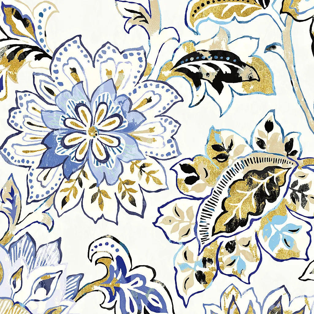 Ceylon Gardens VI Black and Gold by Wild Apple Portfolio. SKU 28731a. Archival Giclee Fine art print for wall decor.