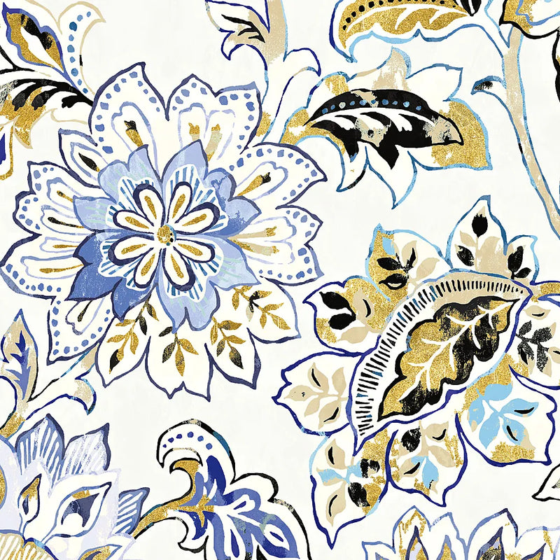 Ceylon Gardens VI Black and Gold by Wild Apple Portfolio. SKU 28731a. Archival Giclee Fine art print for wall decor.