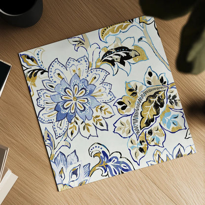 Ceylon Gardens VI Black and Gold by Wild Apple Portfolio. Shown as a detailed flat fine art print, highlighting archival giclee quality. Available as an archival giclee rolled canvas, fine art paper, or poster print. SKU 28731a.