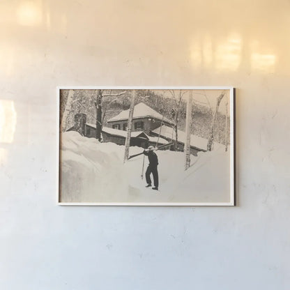 Chalet Day by Wild Apple Portfolio. shown as a paper print in a white frame. Available as a archival giclee rolled canvas, fine art paper, or poster print. SKU 89984i.