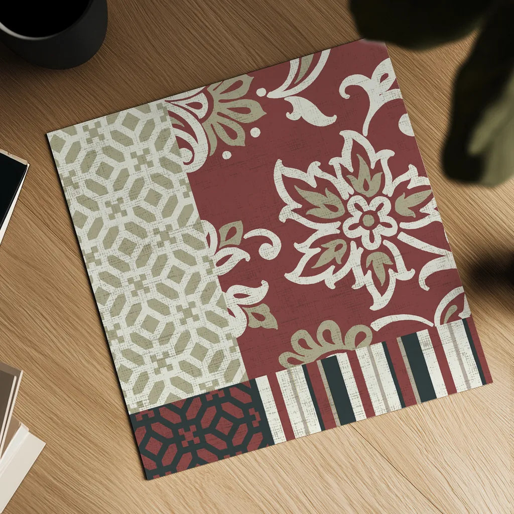 Chatsworth Marsala I by Wild Apple Portfolio. Shown as a detailed flat fine art print, highlighting archival giclee quality. Available as an archival giclee rolled canvas, fine art paper, or poster print. SKU 41702a.